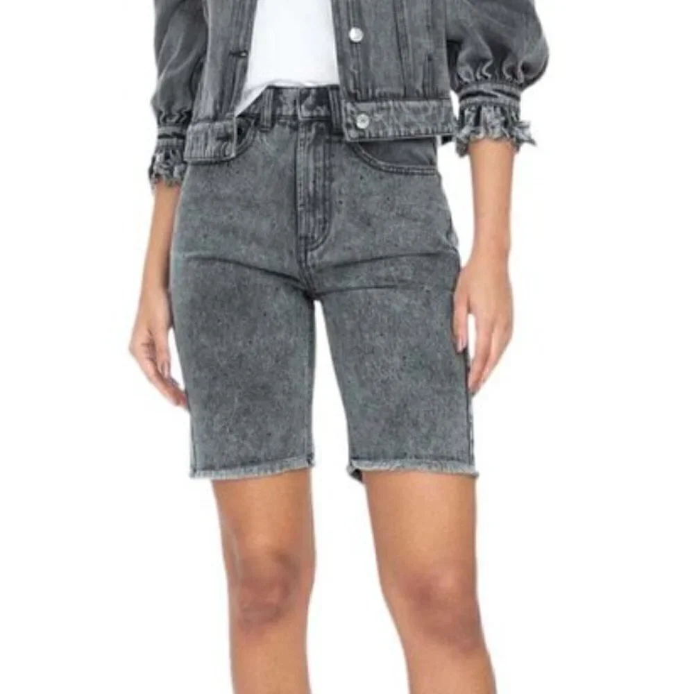 NEW Generation Love Denim Shorts Size 0 Black Freya Crystal High Waist